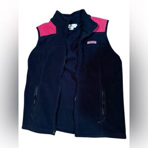 Vineyard Vines Navy Vest with Pink Shoulders